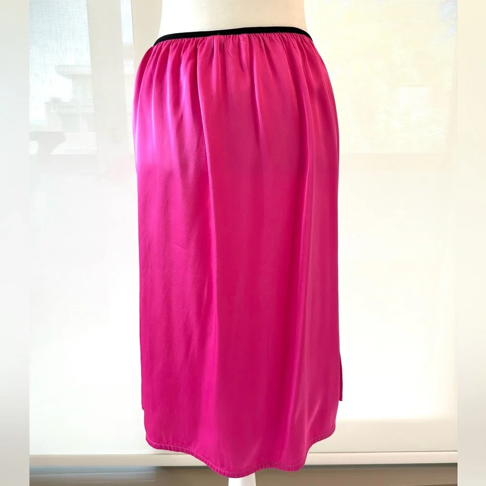 Helmut Lang Vibrant Pink Silk Side Slit Skirt - Picture 8 of 15